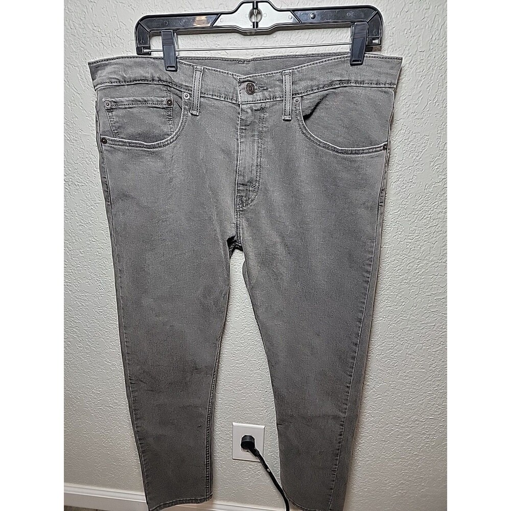 Levi’s 512 Slim Taper Jeans Mens 34x30 Gray Stretch Denim Red Tab